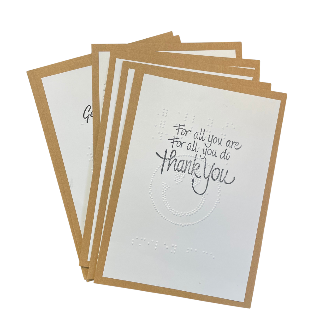 Braille Note Cards, Thank You, Birthday, Thinking of you, Friendship, Get Well Soon