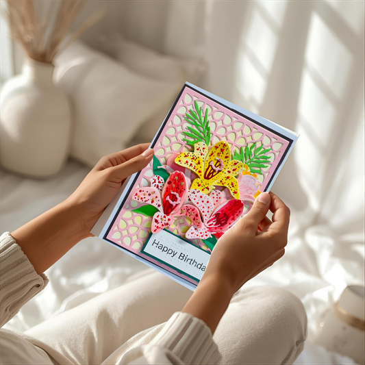 Braille Floral Birthday Card