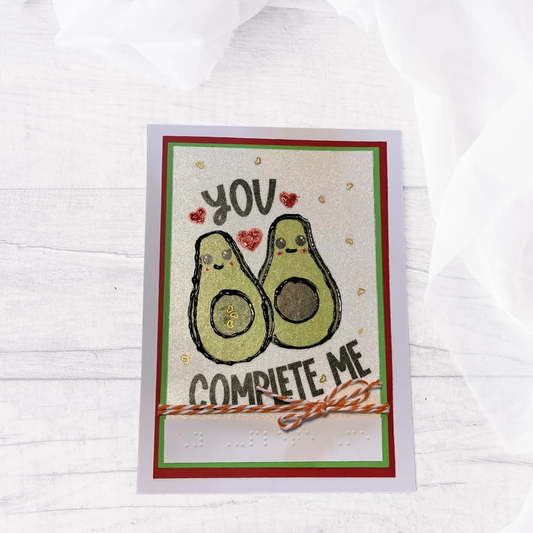 Valentine's Day Braille Card – "You Complete Me"