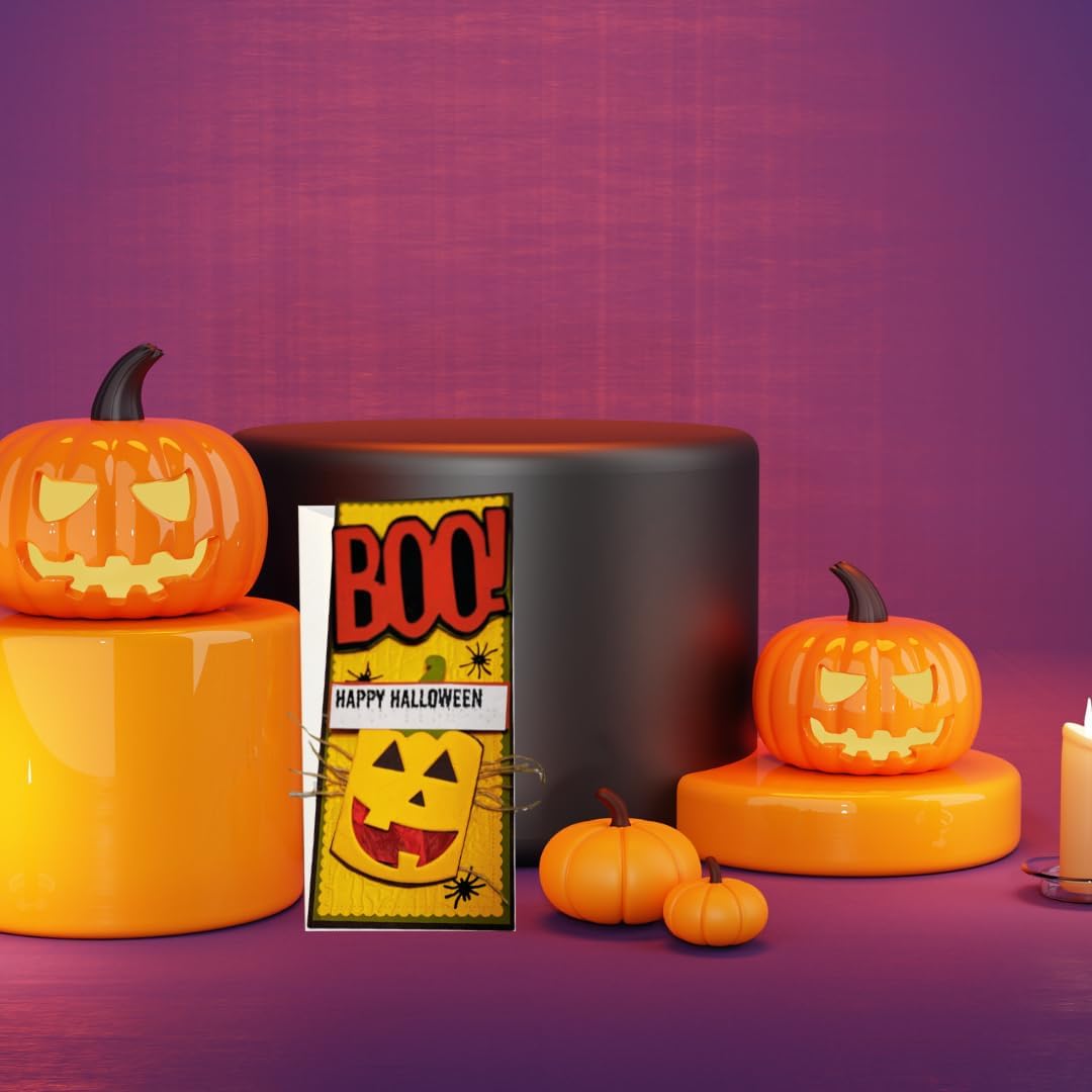 Braille Halloween Card - BOO! Tactile Pumpkin Design