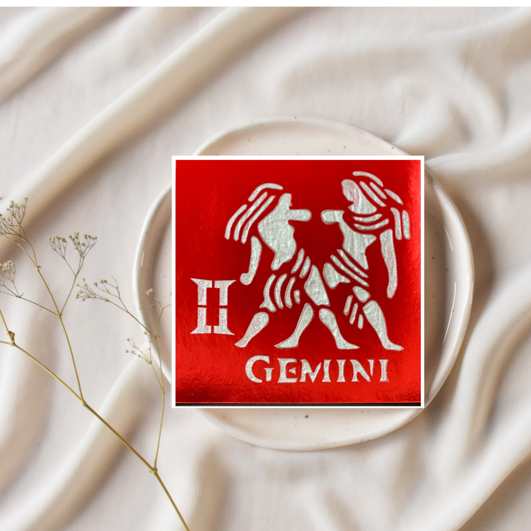 Gemini Zodiac Birthday Card in Braille, Tactile & Print (May 21 - June 20)