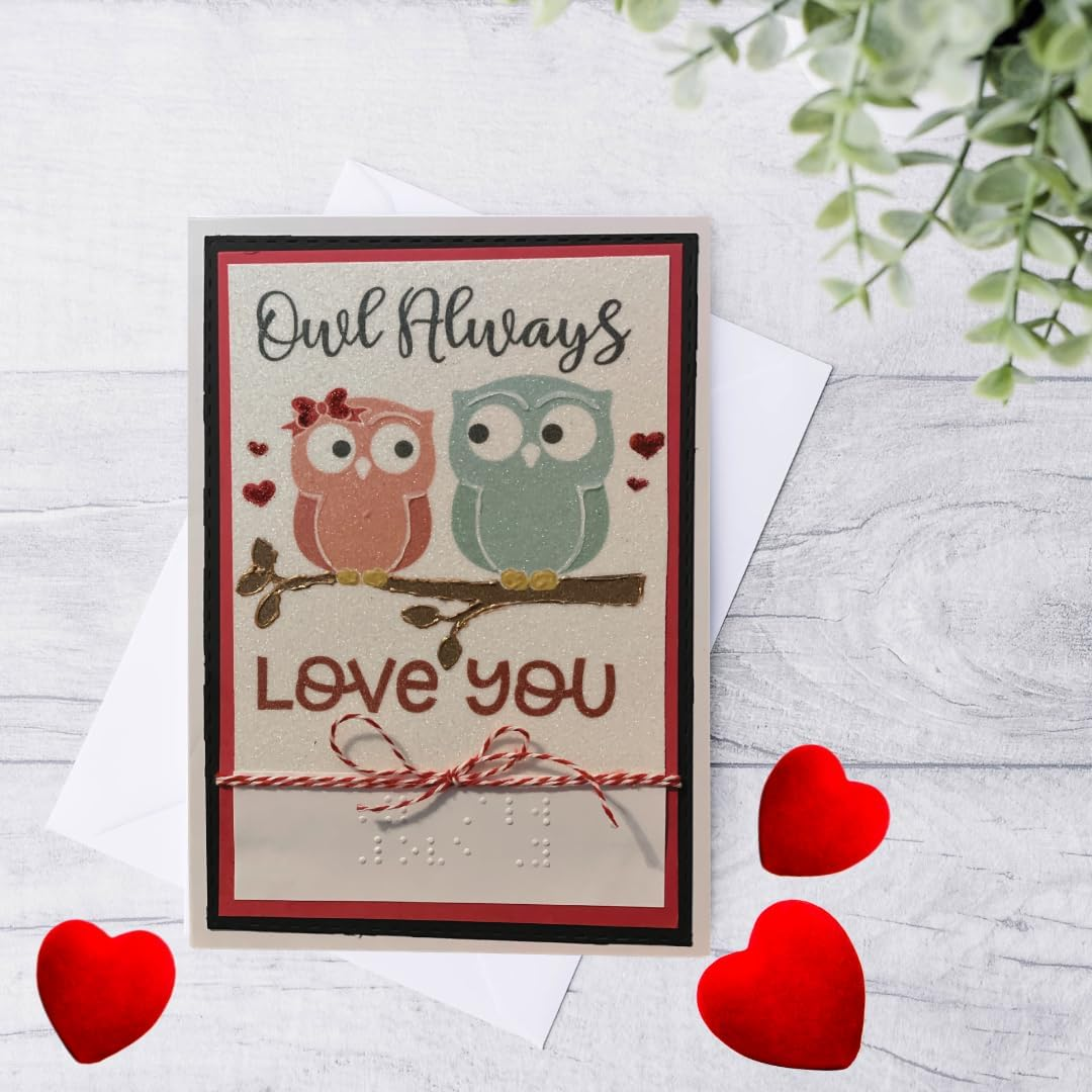 Valentine's Day Braille Card – "Owl Always Love You"