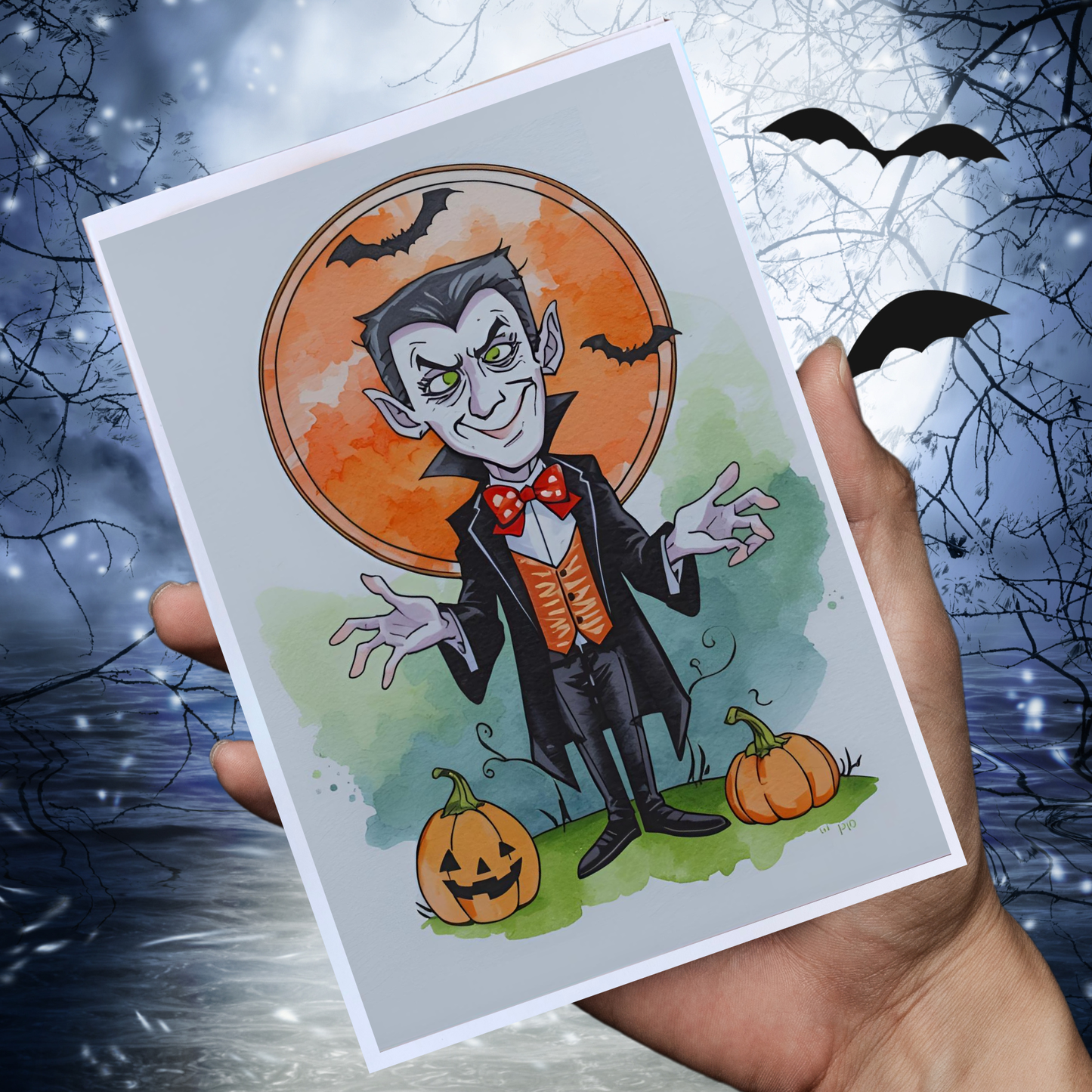 Braille Halloween Card – "Fang-tastic Fun"