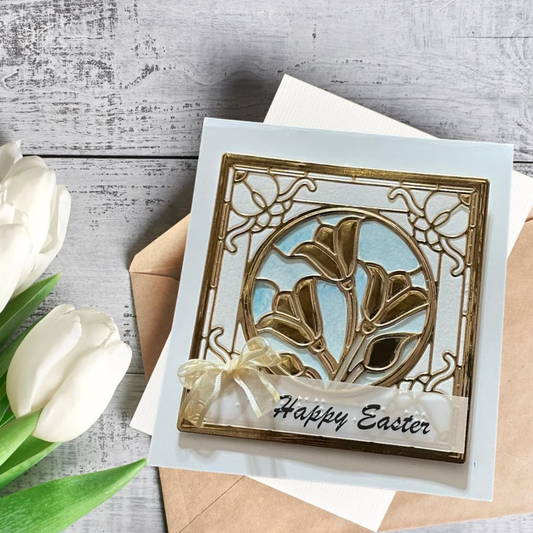Braille Easter Greeting Cards Card – “Golden Lily”