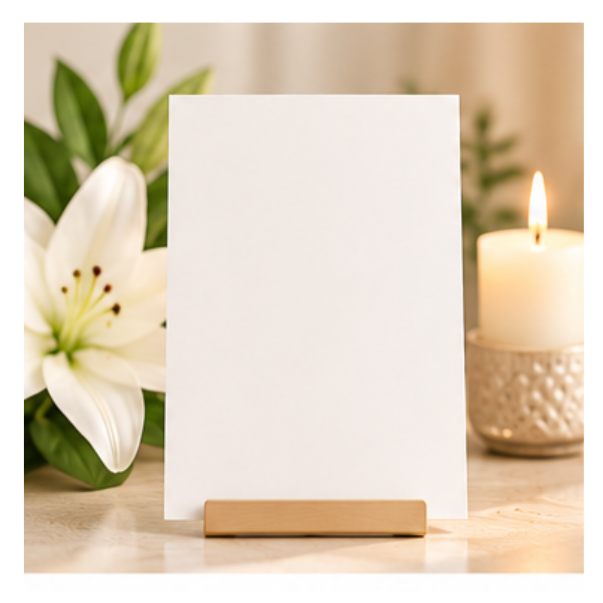 Blank custom sympathy or thinking of you greeting card on a calm background for GREETINGSINBRAILLE Design Your Card