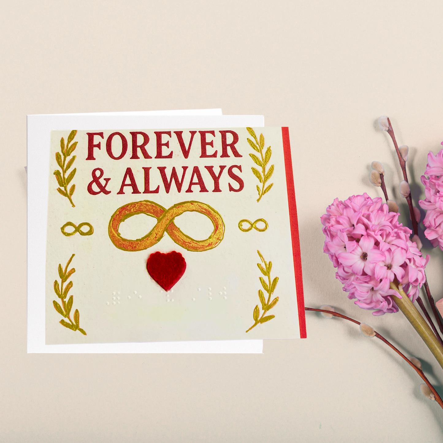 Braille Anniversary Card – “Forever & Always”