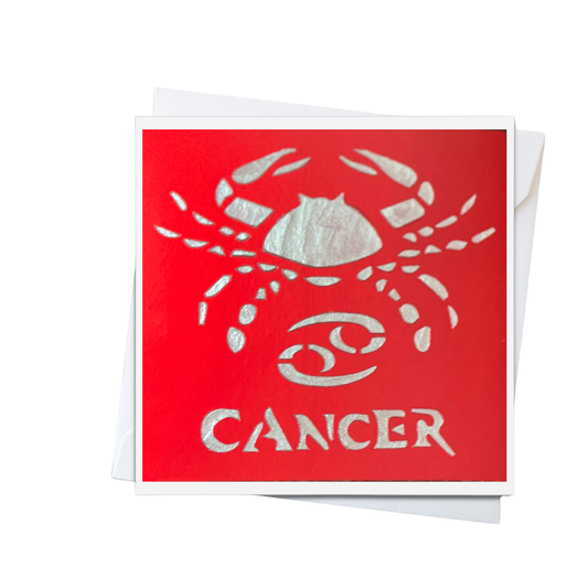 Cancer Zodiac Birthday Card in Braille, Tactile & Print (June 21 - July 22)