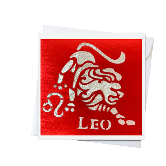 Leo Zodiac Birthday Card in Braille, Tactile & Print (July 23 - August 22)