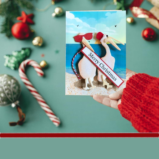Braille Christmas Greeting Card "Beach Side Birds"