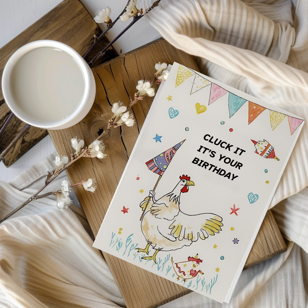 Funny Braille Birthday Card - cluck it it's your birthday