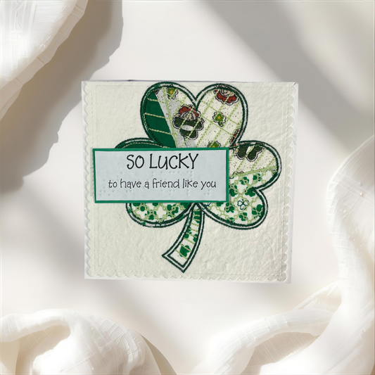 Braille St. Patrick’s Day Card – “So lucky to have a friend like you”
