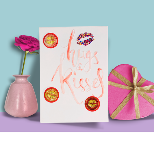 Valentine's Day Braille Card – "Hugs & Kisses"