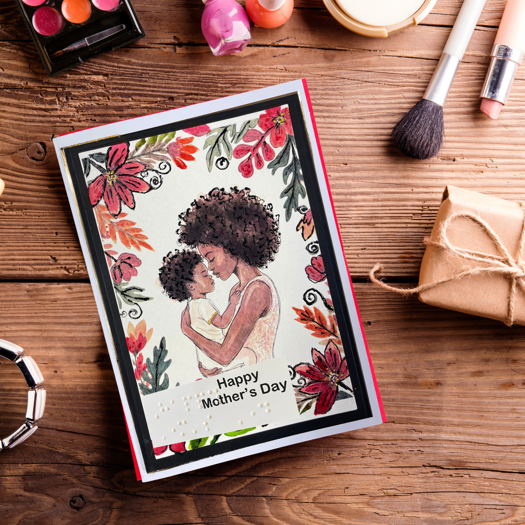 Braille Mother's Day Card – “Queen of Our Hearts”