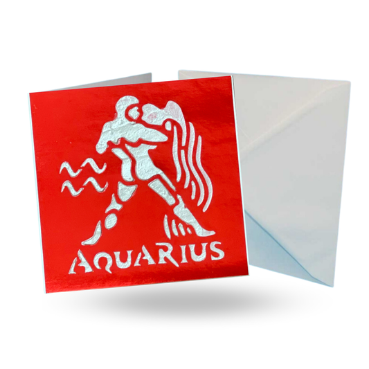 Aquarius Zodiac Birthday Card in Braille, Tactile & Print (January 20 - February 18)