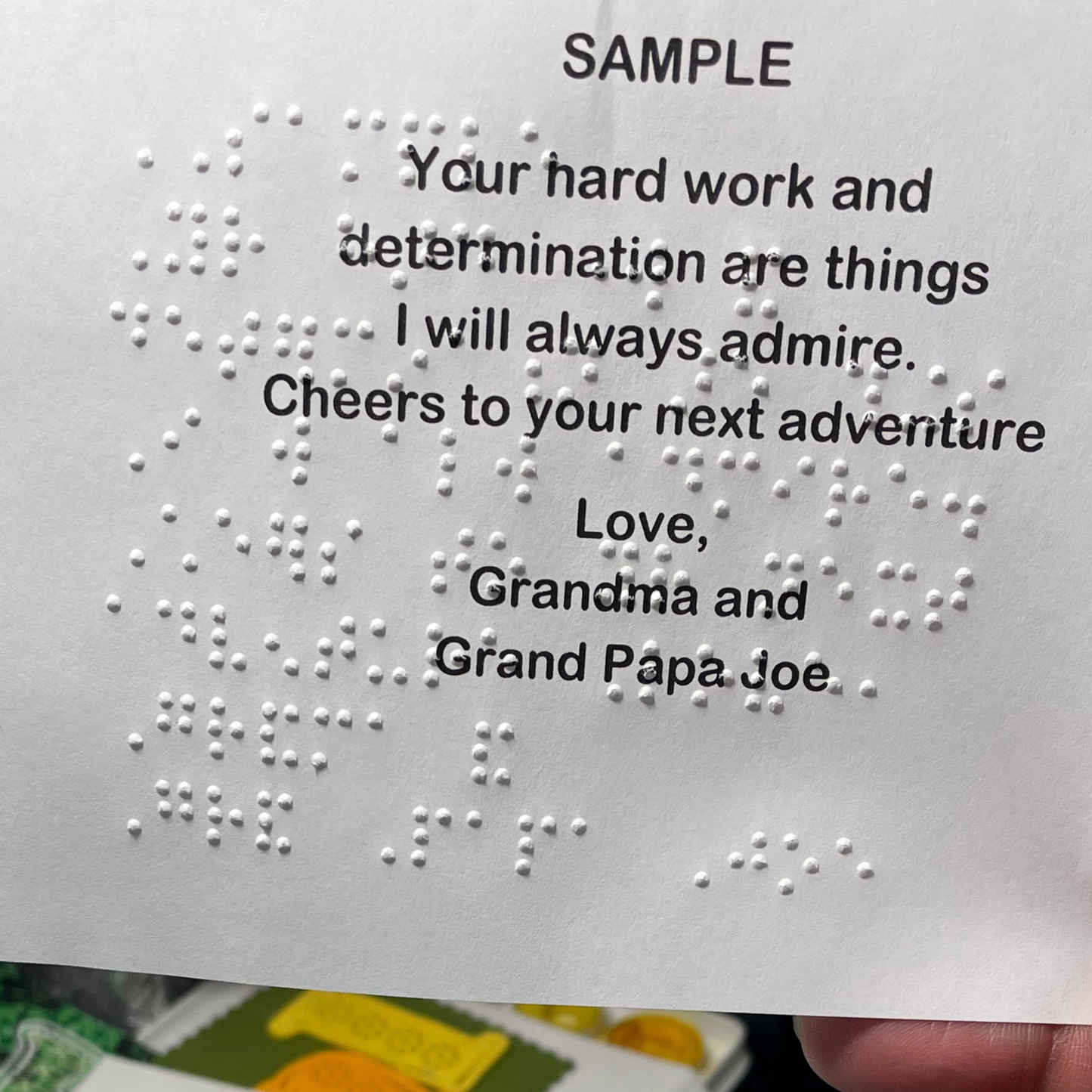 Class of 2026 Graduation Card – Braille & Large Print Handmade Card