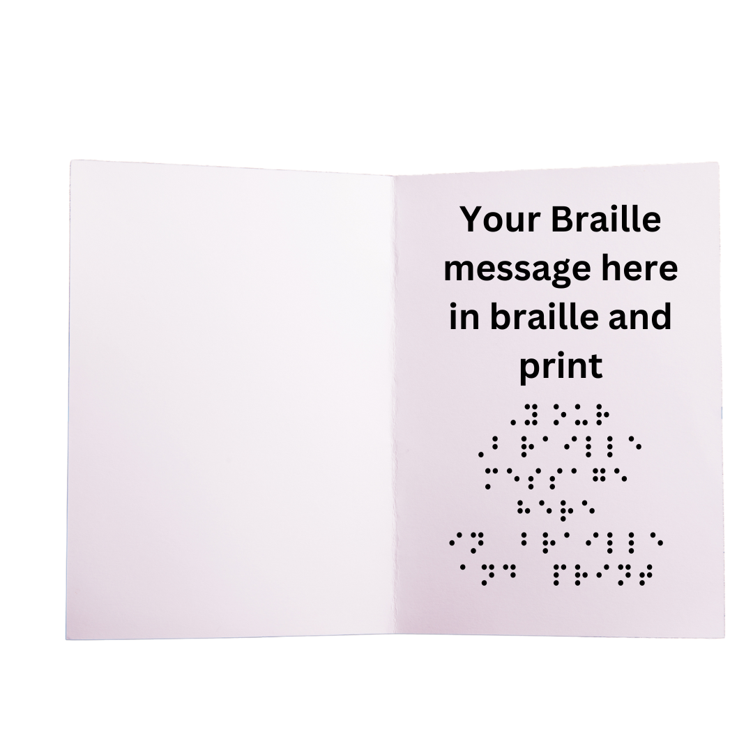 Nativity Watercolor Christmas Greeting Card Tactile Braille Large Print "Noel"
