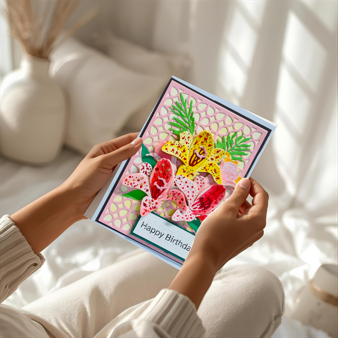 Braille Floral Birthday Card