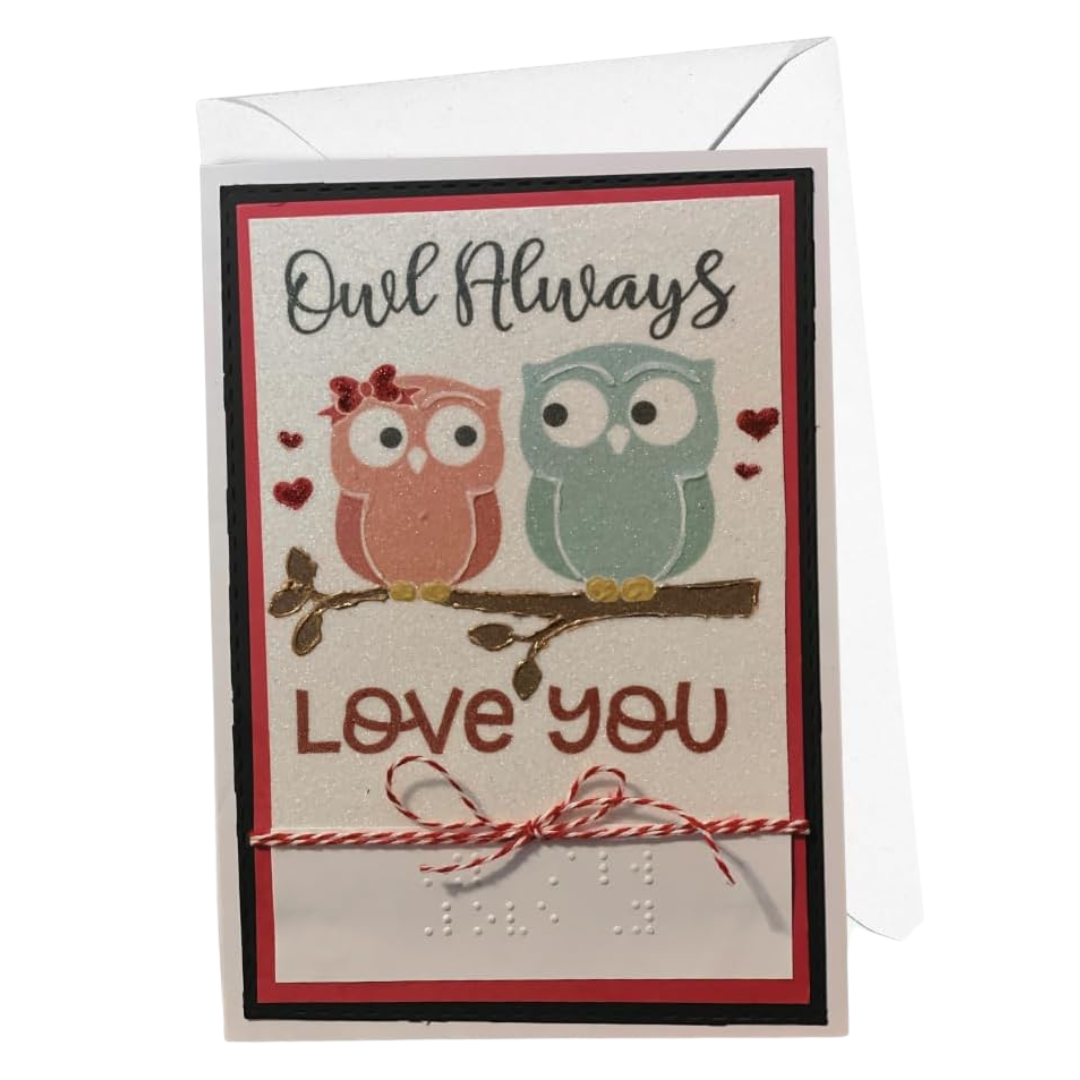 Valentine's Day Braille Card – "Owl Always Love You"