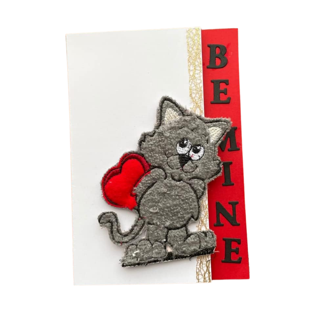 Valentine's Day Braille Card – "Kitty Cat"