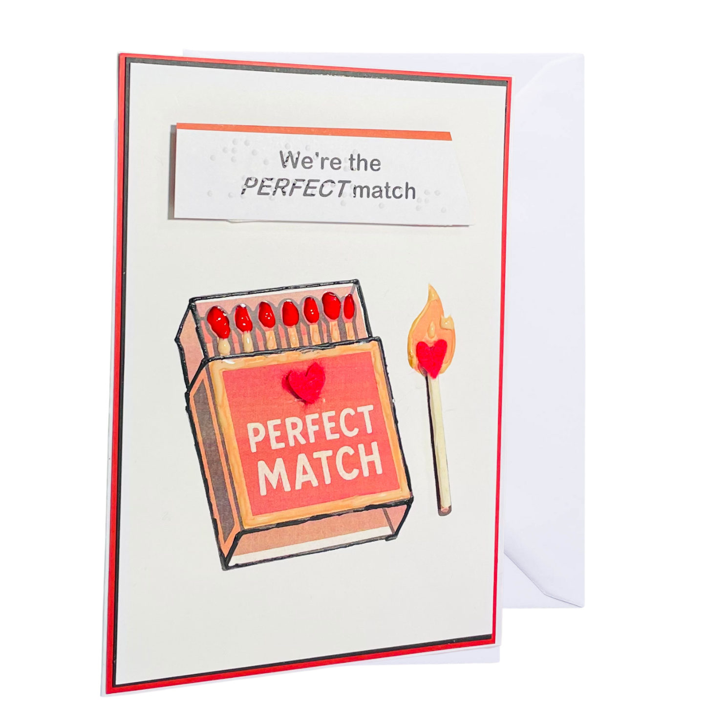 Valentine's Day Braille Card – "Perfect Match"