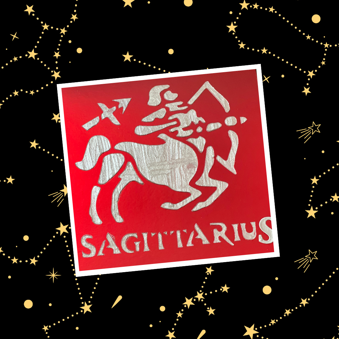 Sagittarius Zodiac Birthday Card in Braille, Tactile & Print (November 22 - December 21)