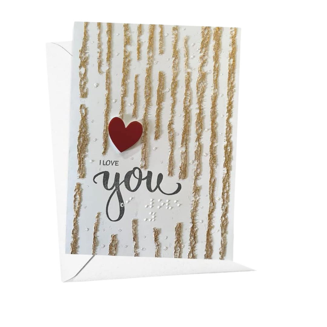 Valentine's Day Braille Card – "I Love You"