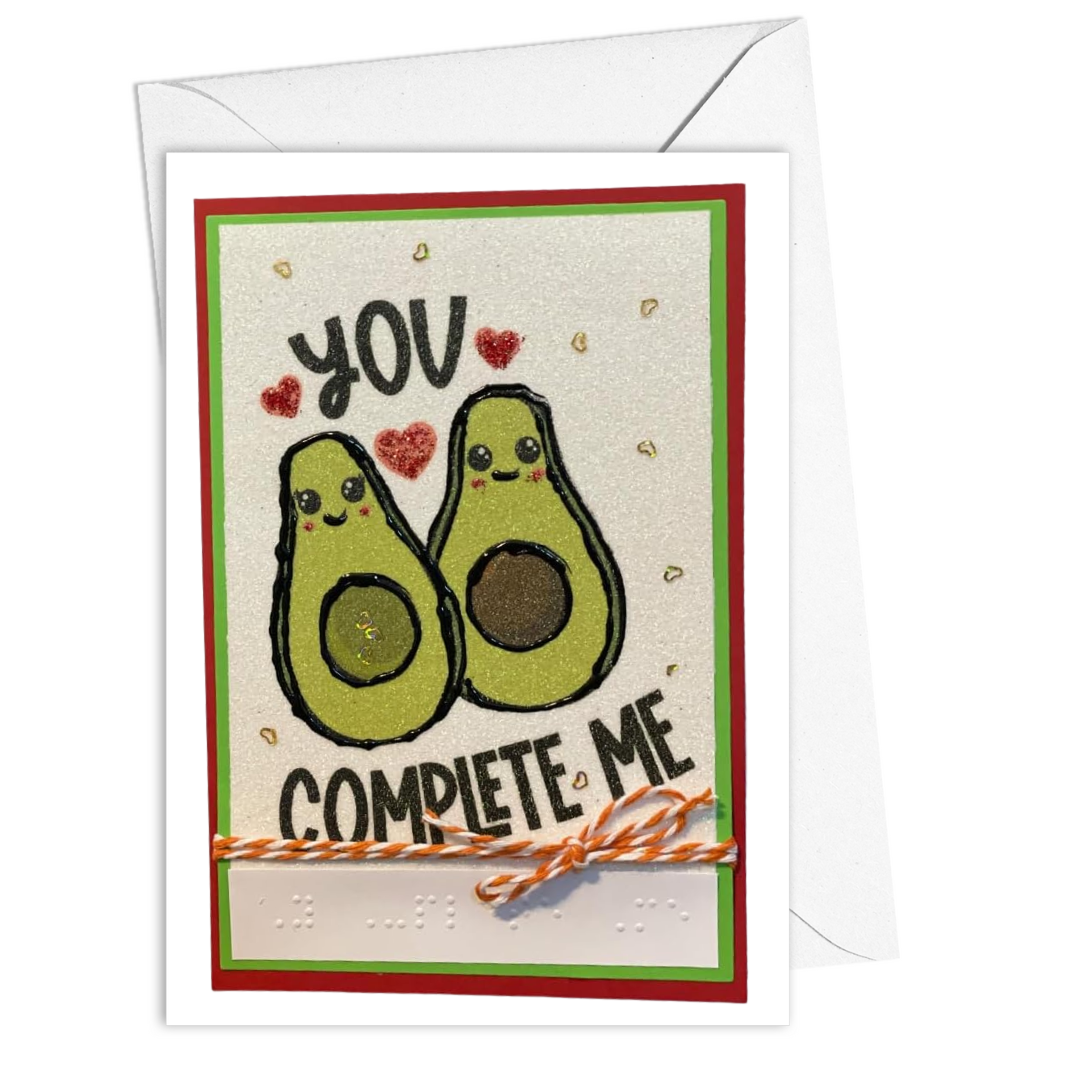 Valentine's Day Braille Card – "You Complete Me"