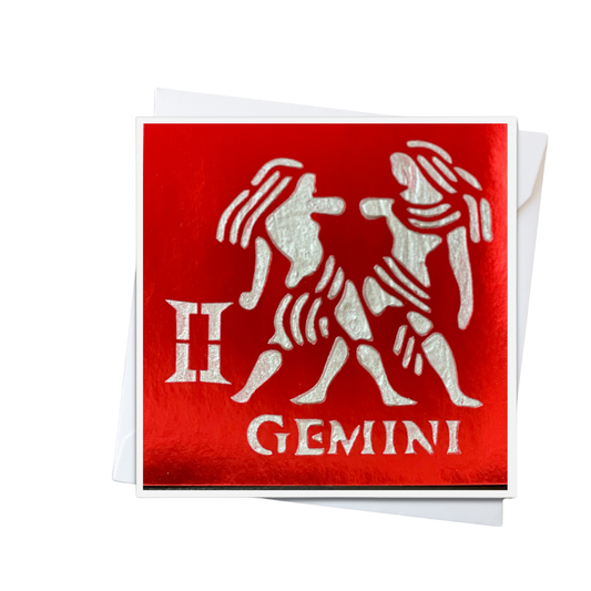 Gemini Zodiac Birthday Card in Braille, Tactile & Print (May 21 - June 20)