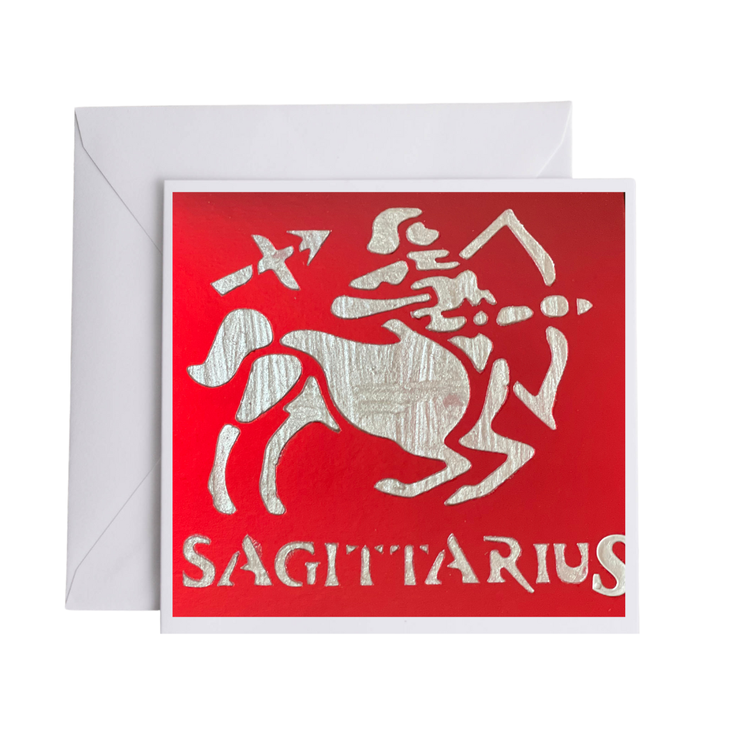 Sagittarius Zodiac Birthday Card in Braille, Tactile & Print (November 22 - December 21)