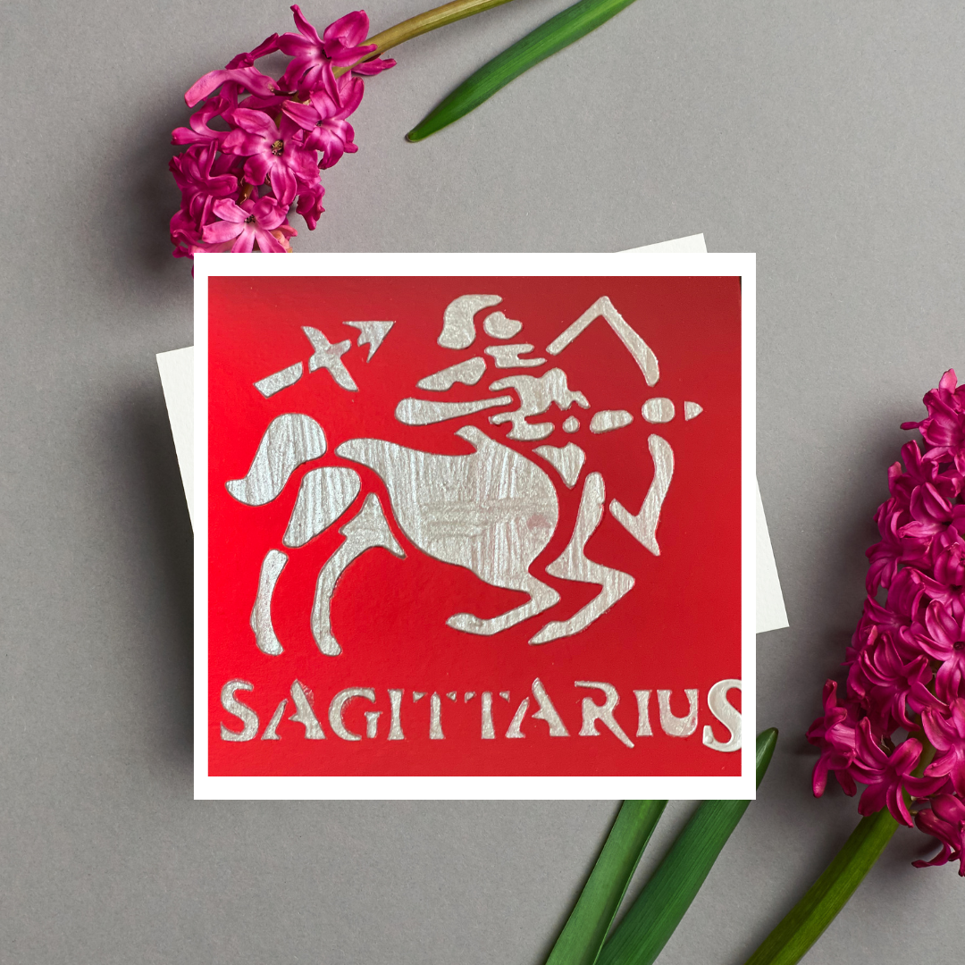 Sagittarius Zodiac Birthday Card in Braille, Tactile & Print (November 22 - December 21)