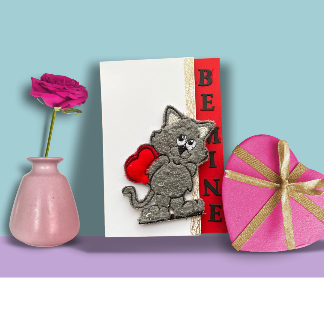 Valentine's Day Braille Card – "Kitty Cat"