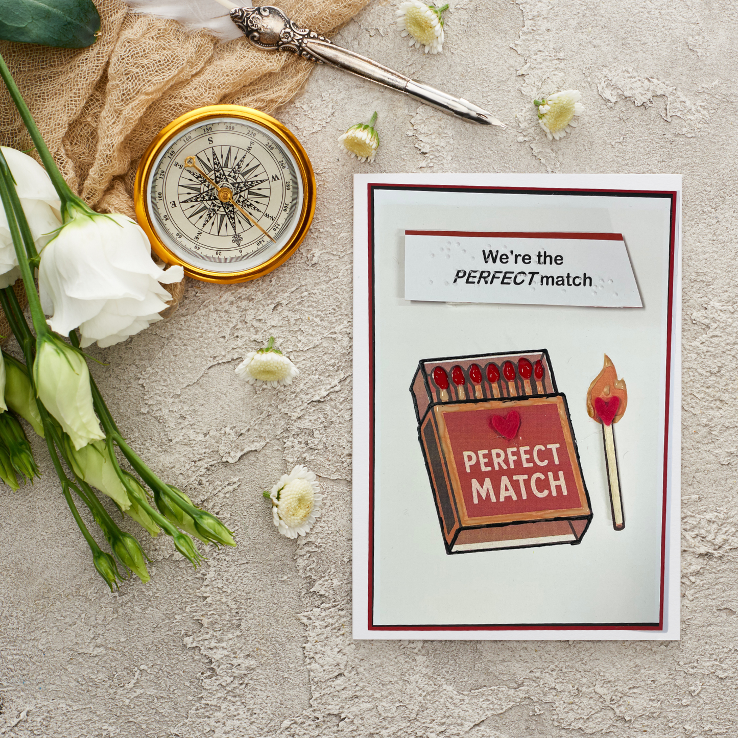 Valentine's Day Braille Card – "Perfect Match"