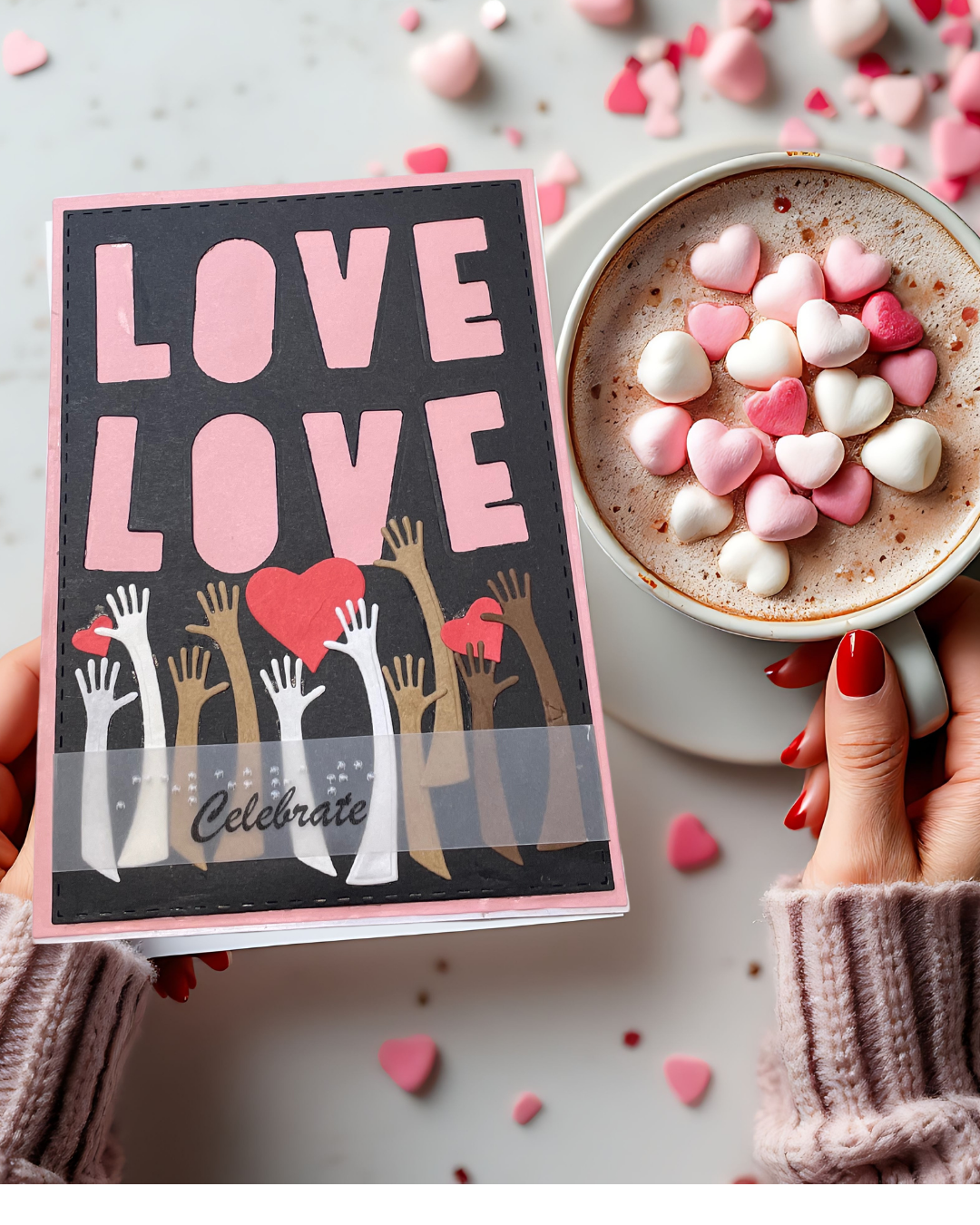 Valentine's Day Braille Card – "Let's Celebrate Love"