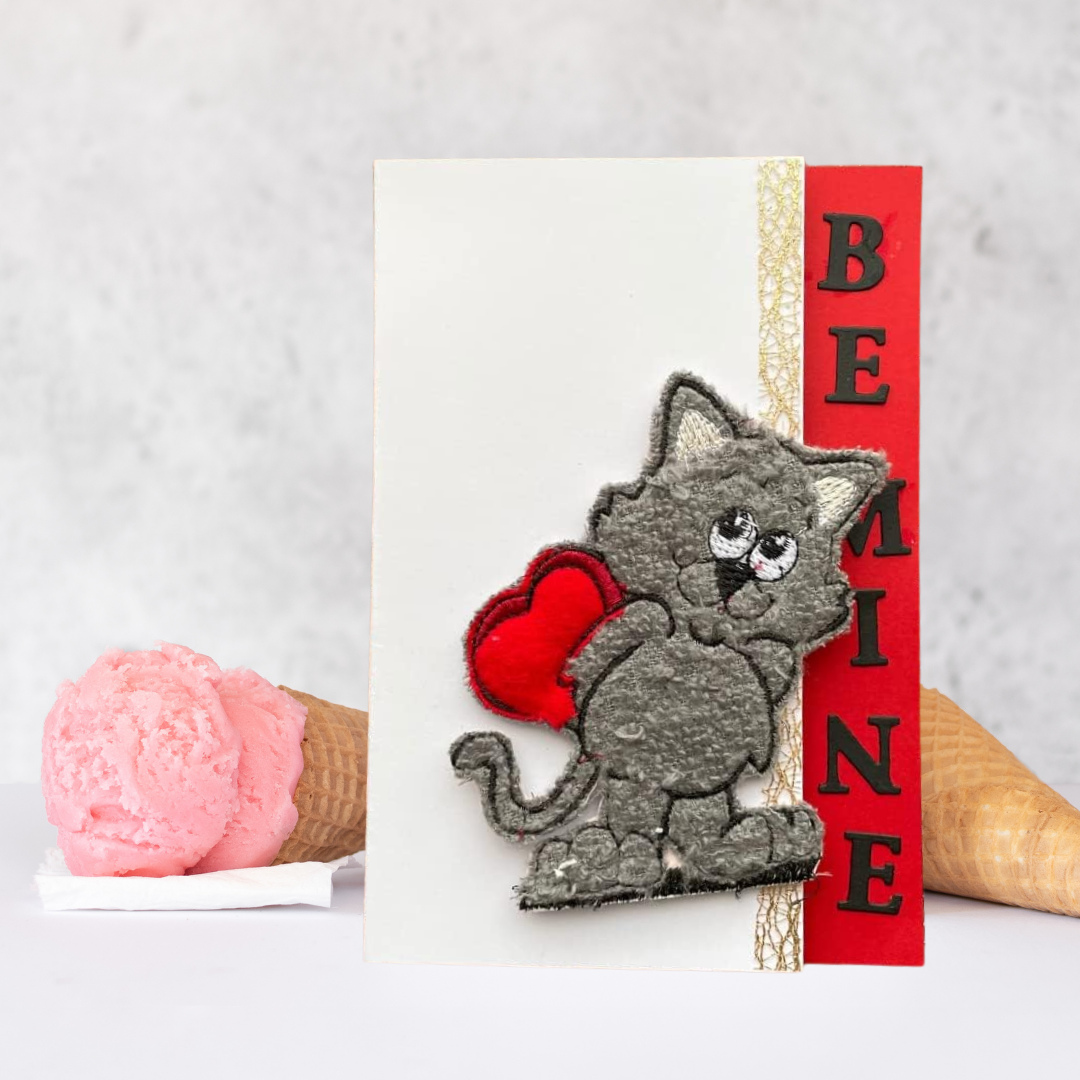 Valentine's Day Braille Card – "Kitty Cat"