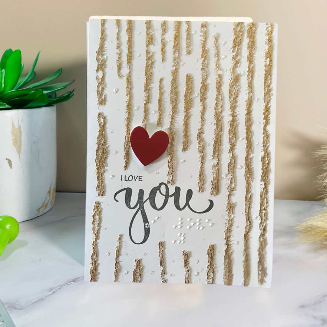 Valentine's Day Braille Card – "I Love You"