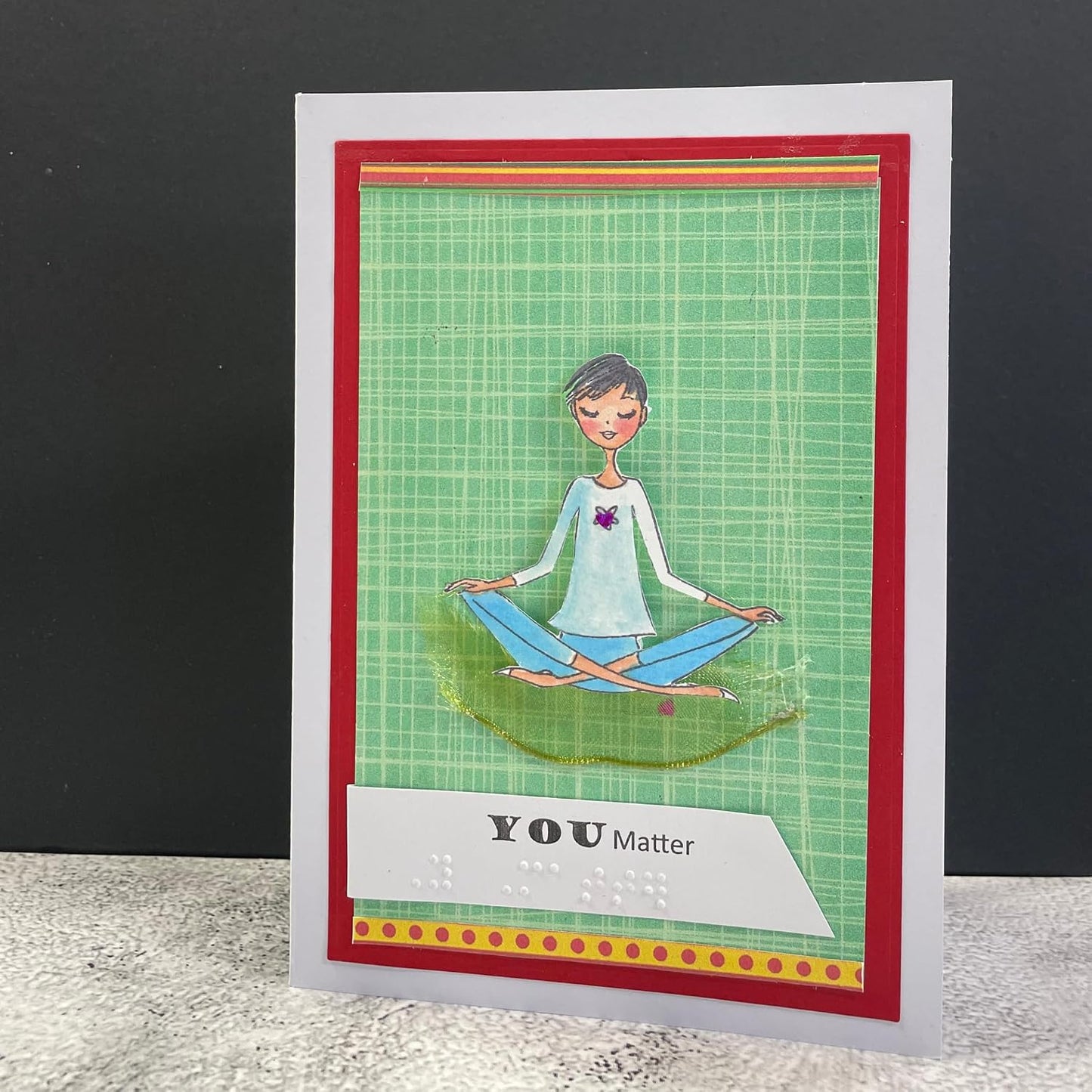 Braille "You Matter" Card for Her | Handmade Tactile Card for Blind & Visually Impaired