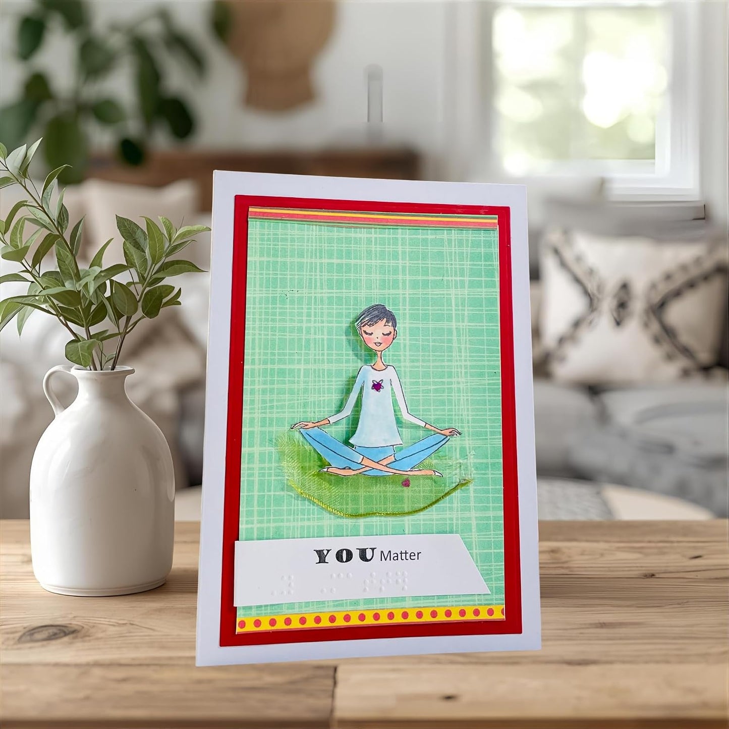 Braille "You Matter" Card for Her | Handmade Tactile Card for Blind & Visually Impaired