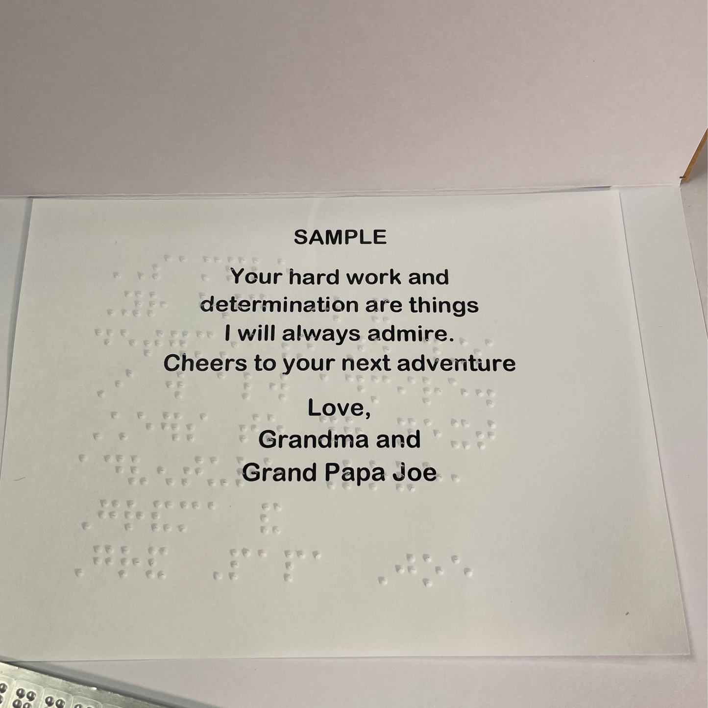 Class of 2026 Graduation Card – Braille & Large Print Handmade Card