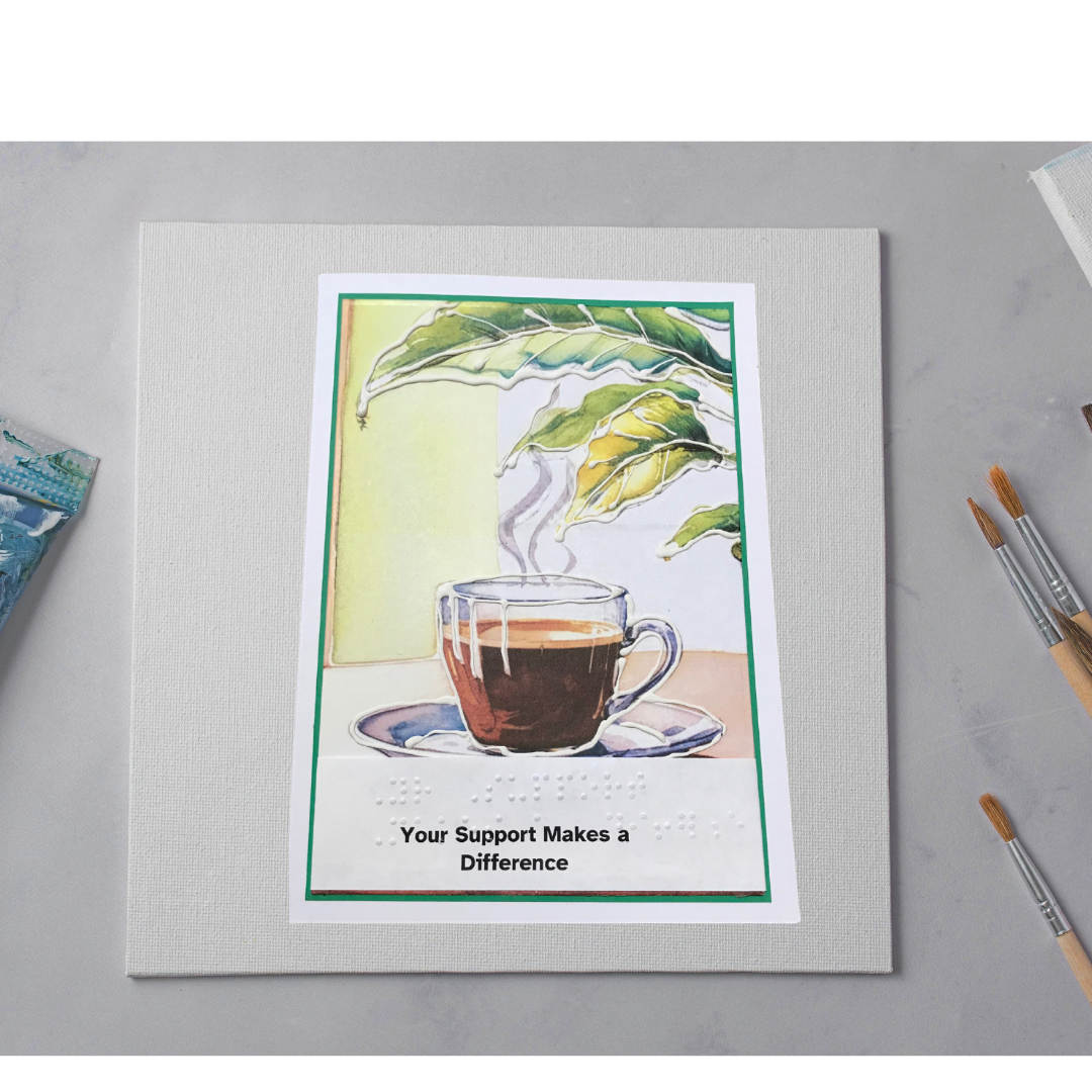 Braille Thank You Card – “Your Support Makes a Difference” | Admin Appreciation Card