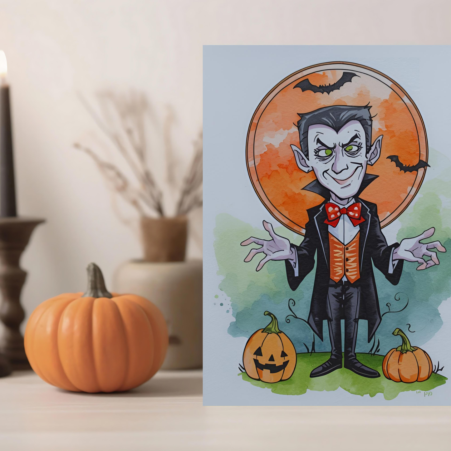 Braille Halloween Card – "Fang-tastic Fun"
