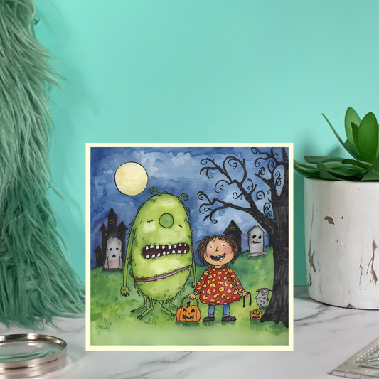 Braille Halloween Card – "Hauntingly Happy"