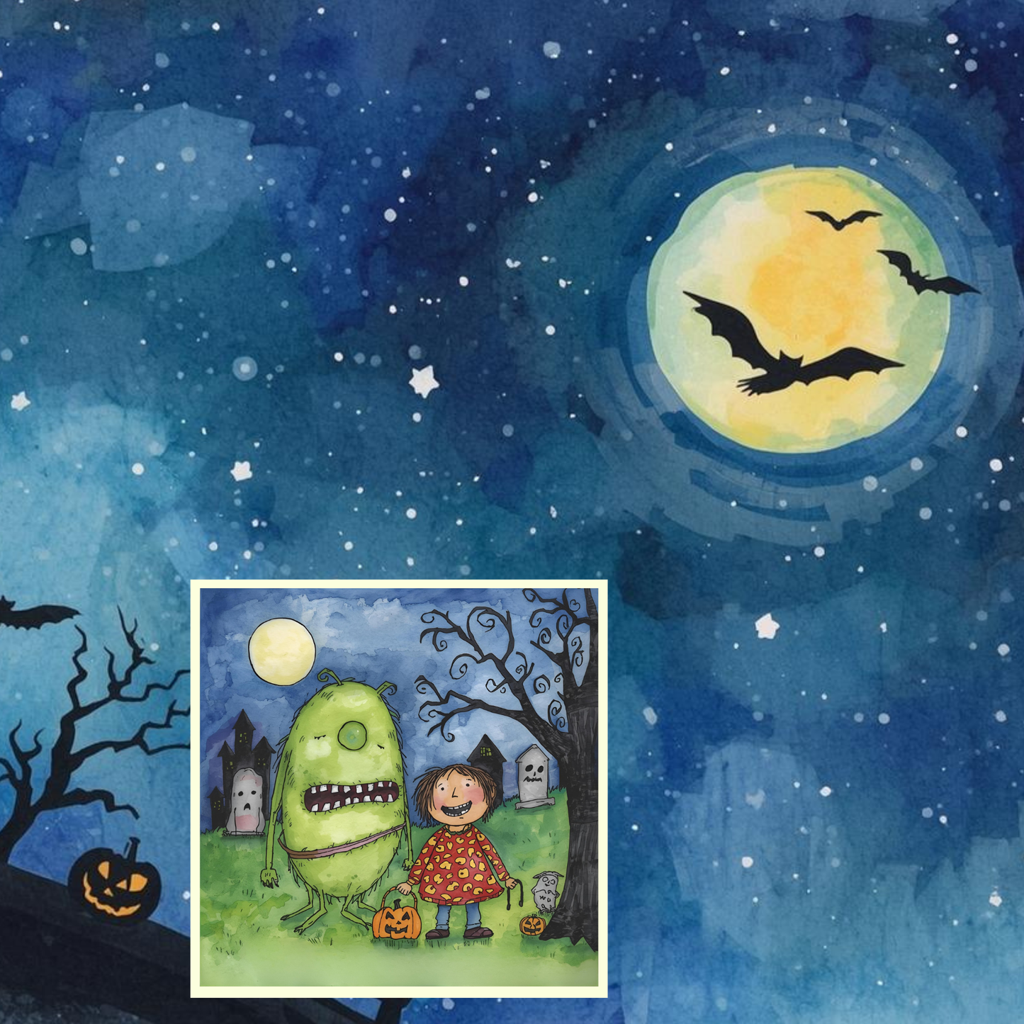 Braille Halloween Card – "Hauntingly Happy"