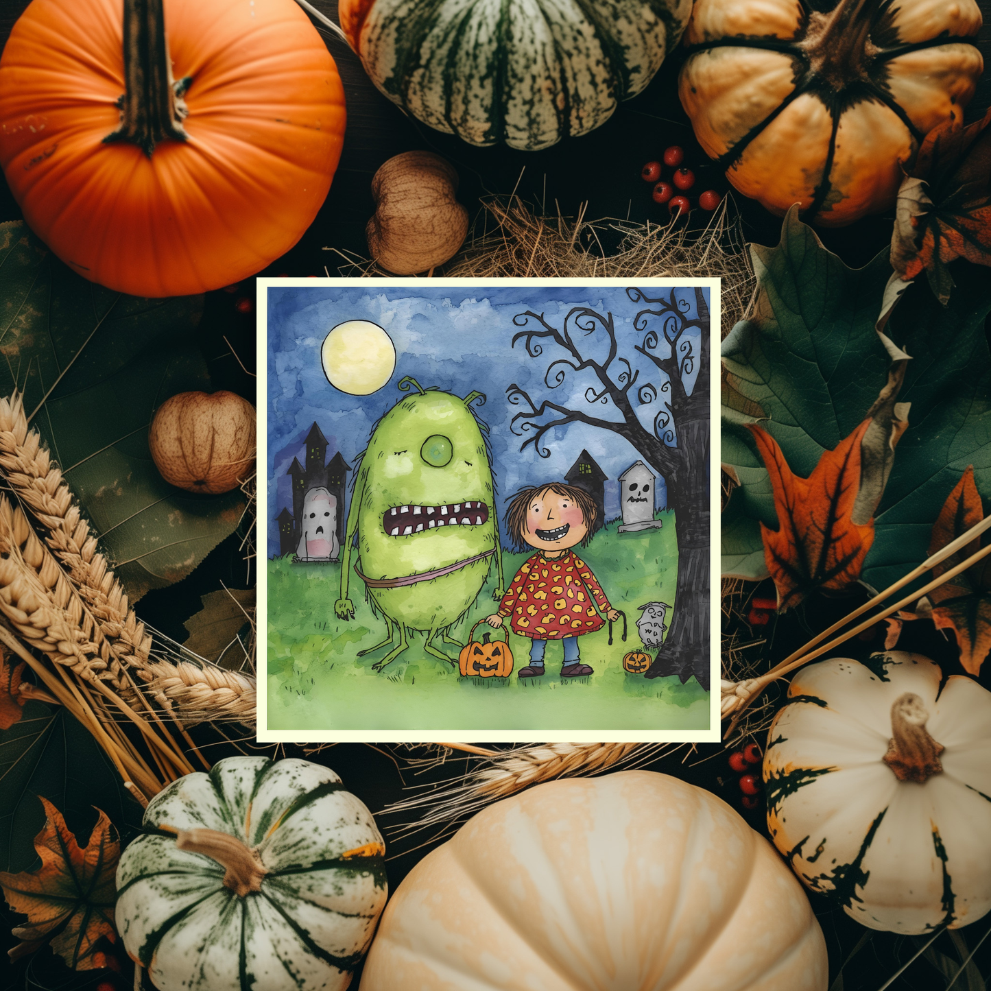 Braille Halloween Card – "Hauntingly Happy"