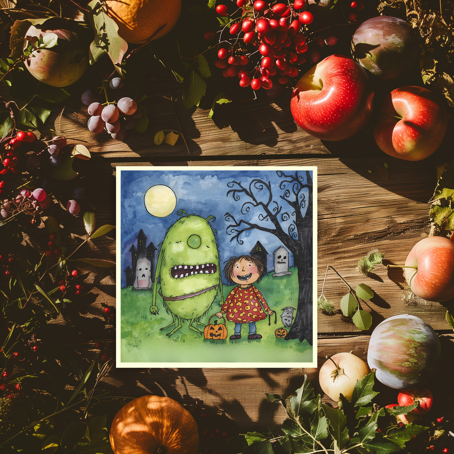 Braille Halloween Card – "Hauntingly Happy"