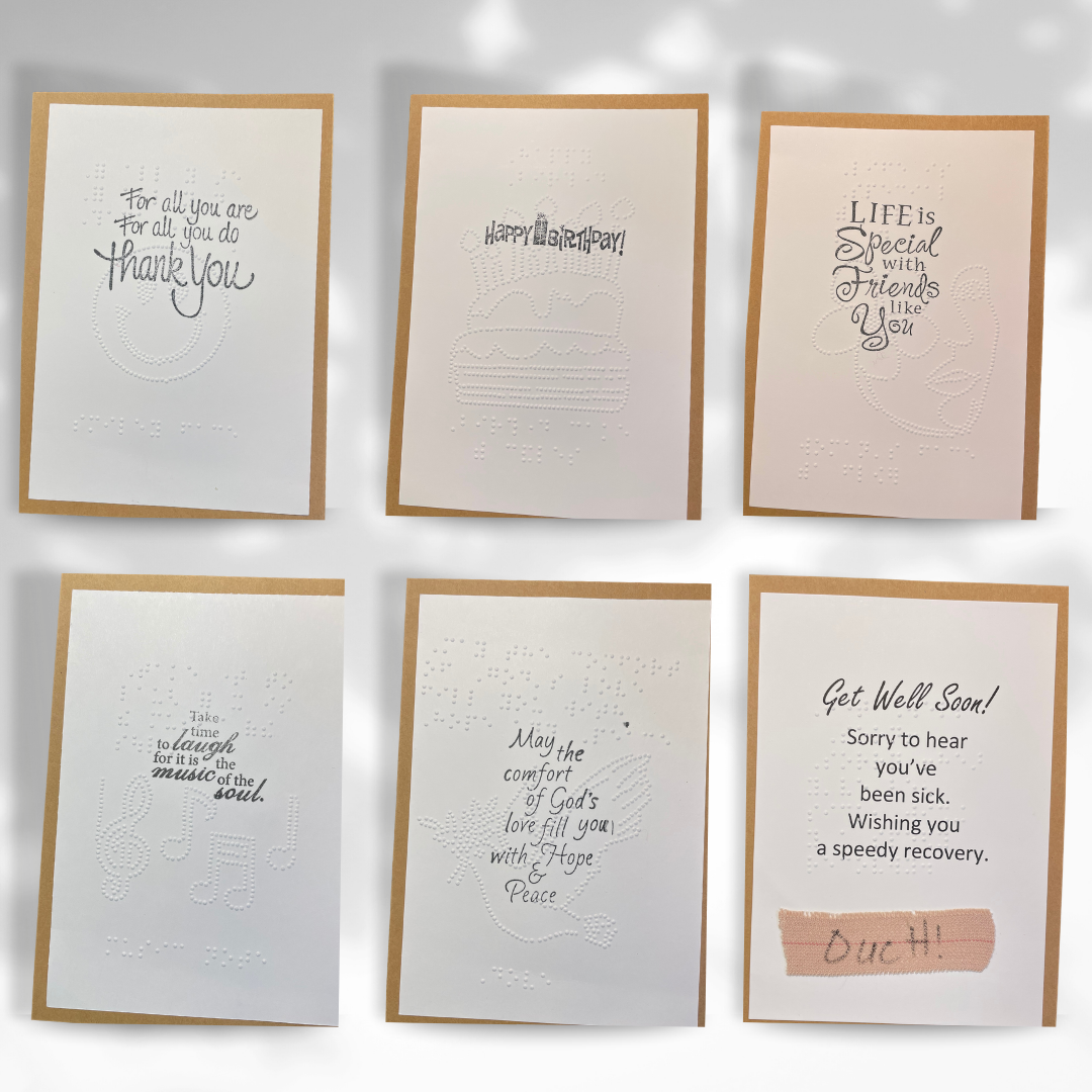 Braille Note Cards, Thank You, Birthday, Thinking of you, Friendship, Get Well Soon
