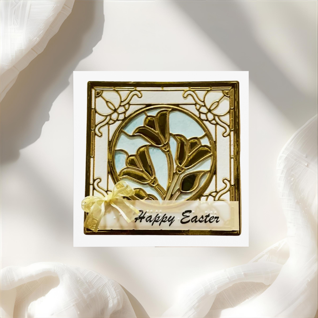 Braille Easter Greeting Cards Card – “Golden Lily”