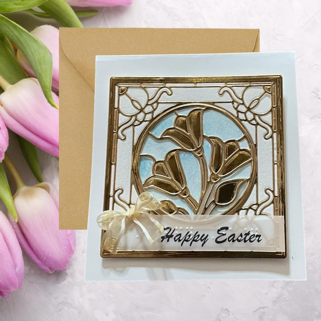 Braille Easter Greeting Cards Card – “Golden Lily”