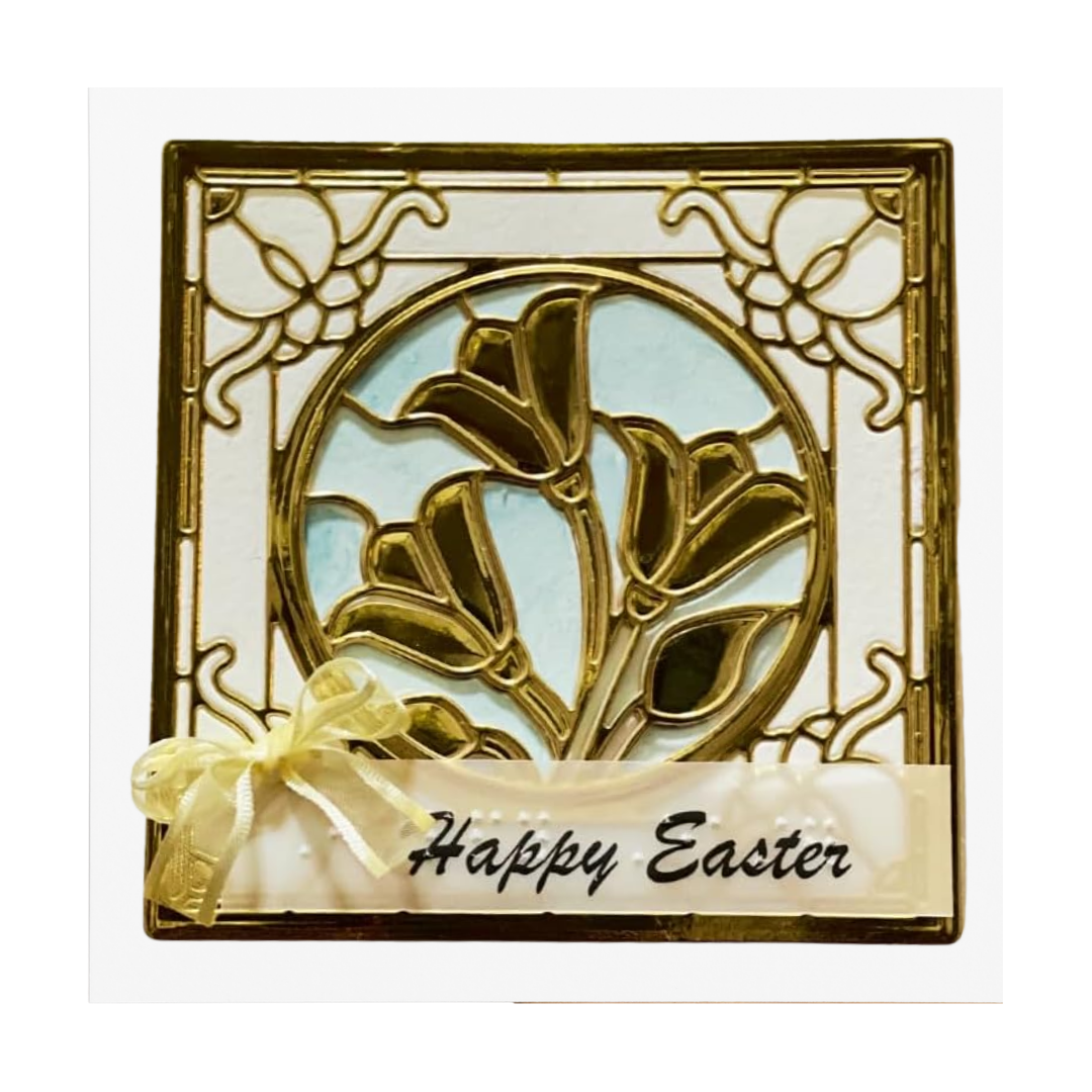 Braille Easter Greeting Cards Card – “Golden Lily”