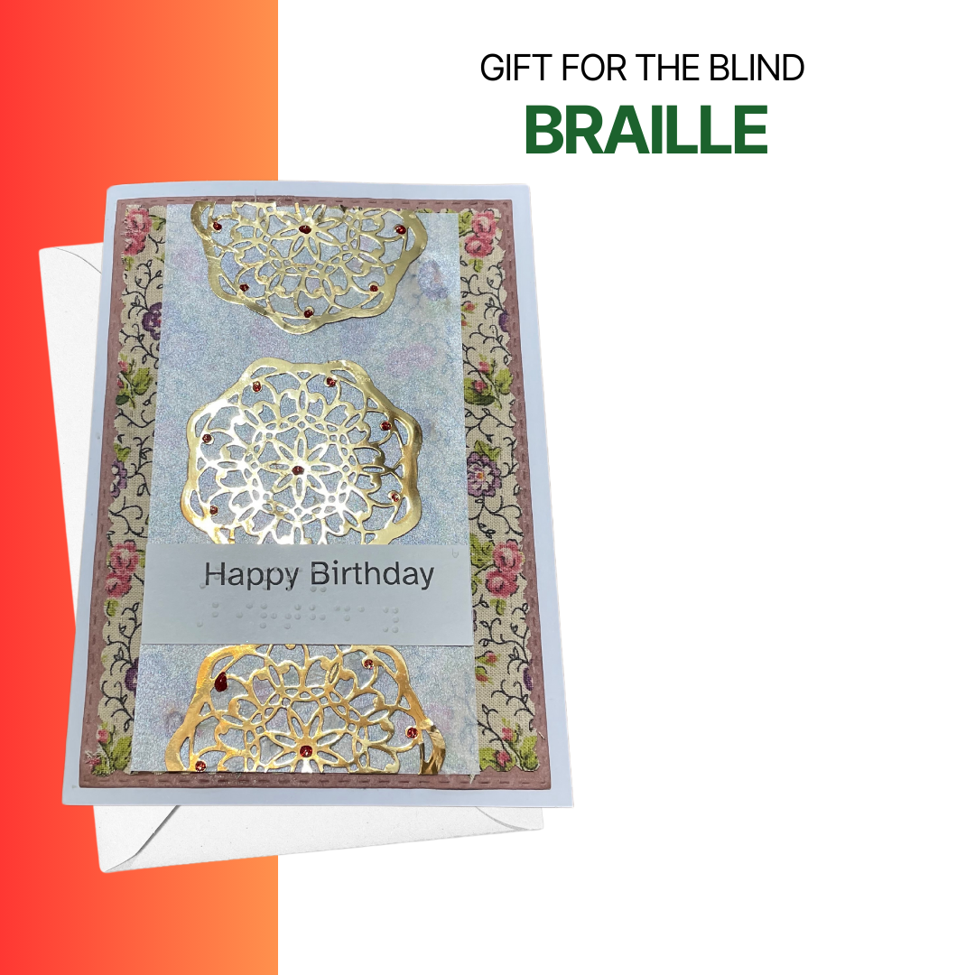 Floral Touch Braille Birthday Card