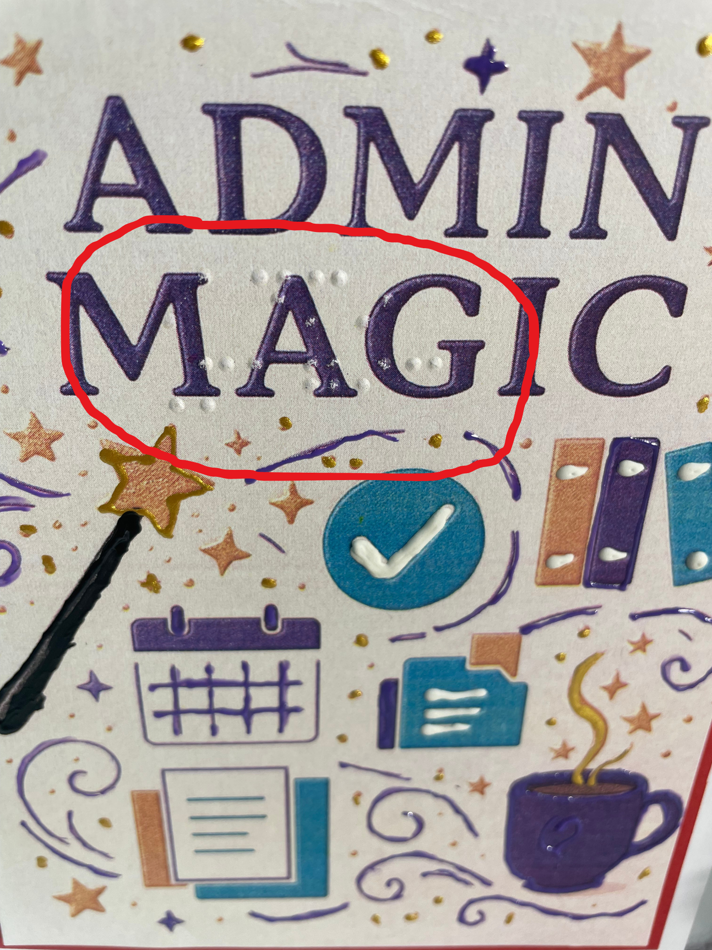 Braille Admin Professionals Card – “Admin Magic”